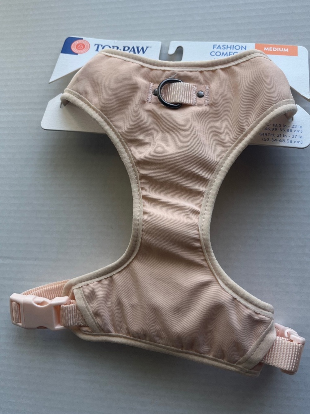 Top Paw light pink/camo dog harness MED